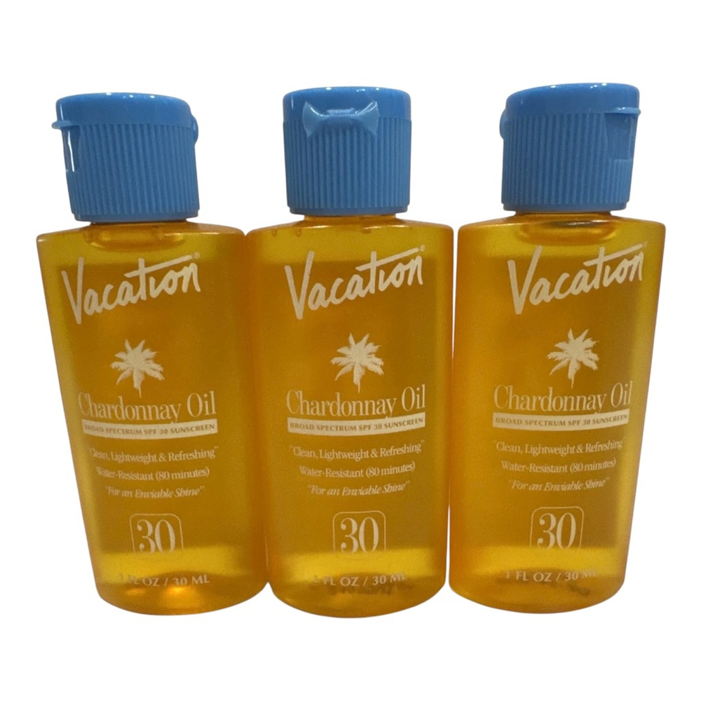 Vacation Chardonnay Oil SPF 30 Sunscreen Oil – Set of 3 Travel Size New & Sealed - Picture 2 of 4